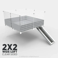 C&C Guinea Pig Cage 2x2 LOFT WHITE & GREY (Clear Sided)