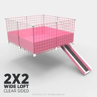 C&C Guinea Pig Cage 2x2 LOFT PINK (Clear Sided)