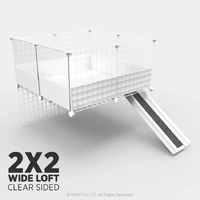 C&C Guinea Pig Cage 2x2 LOFT WHITE (Clear Sided)