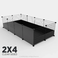 C&C Guinea Pig Cage 2x4 BLACK (Clear Sided)