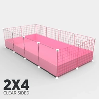 C&C Guinea Pig Cage 2x4 PINK (Clear Sided)