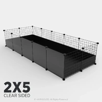 C&C Guinea Pig Cage 2x5 BLACK (Clear Sided)