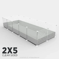 C&C Guinea Pig Cage 2x5 WHITE & GREY (Clear Sided)