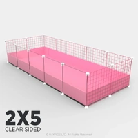 C&C Guinea Pig Cage 2x5 PINK (Clear Sided)