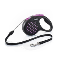 Flexi Retractable Lead Dots Medium 5m Pink