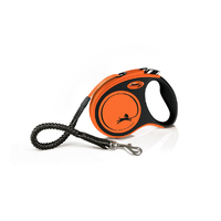 Flexi Retractable Lead Xtreme Black & Orange Small 5m