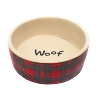 Ceramic Bowl Red Tartan Medium 15cm