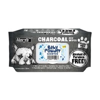 Absorb Plus Charcoal Wipes Baby Powder Scented