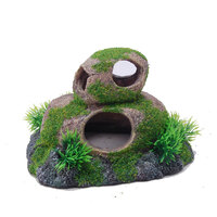 Aquatopia Double Round Rock with Moss