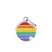 My Family Rainbow Small Circle ID Tag