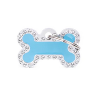 My Family Glam Bone Dog Tag Light Blue Small