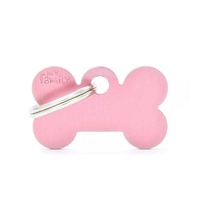 My Family ID Tag Basic Small Bone Pink
