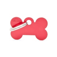 My Family ID Tag Basic Small Bone Red