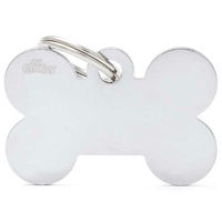 My Family ID Tag Basic Large Bone Chrome