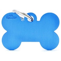 My Family ID Tag Basic Large Bone Blue