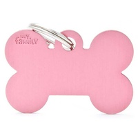 My Family ID Tag Basic Large Bone Pink