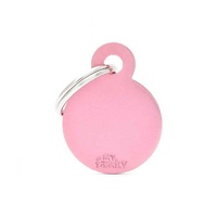 My Family ID Tag Basic Small Circle Pink