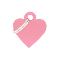 My Family ID Tag Basic Small Heart Pink