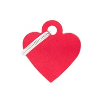 My Family ID Tag Basic Small Heart Red