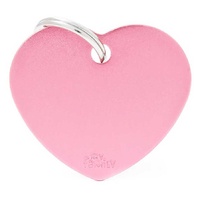 My Family ID Tag Basic Large Heart Pink