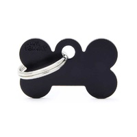 My Family ID Tag Basic Small Bone Black