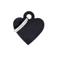My Family ID Tag Basic Small Heart Black