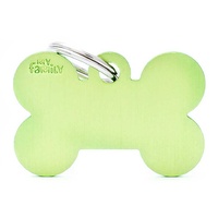 My Family ID Tag Basic Large Bone Lime