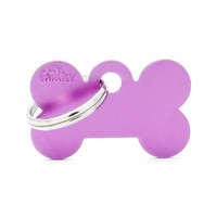 My Family ID Tag Basic Small Bone Purple
