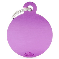 My Family ID Tag Basic Large Circle Purple