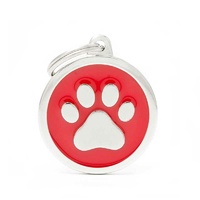 My Family ID Tag Classic Paw Large Red