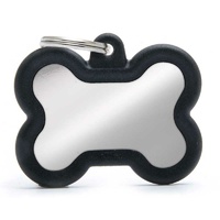 My Family ID Tag 'Silent' Hush Bone Black & Chrome