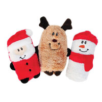 Christmas Squeakie Buddie Stuffing-Free (3 Pack)