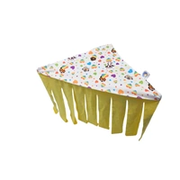 Small Animal Corner Curtain Rainbow Hearts
