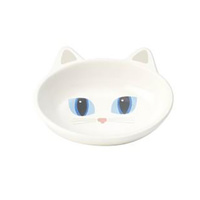 Bowl Here Kitty Oval White