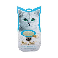 Kit Cat Purr Puree - Chicken & Smoked Fish Cat Wet Treat 4x15g