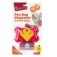 Yours Droolly Poo Bag Dispenser Red Bone 30 Bags