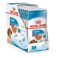 Royal Canin Dog Medium Puppy Pouch 140g Box (10 Pouches)