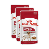 Royal Canin Dog Medium Adult Pouch 140g (3 Pouches)