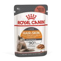 Royal Canin Hair & Skin Care Gravy Cat Food Pouches 24x85g