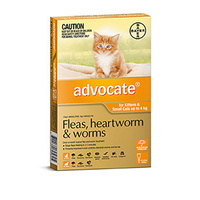 Advocate Fleas, Heartworm & Worm Treatment For Small Cat & Kitten 0-4kg (1 Pack)