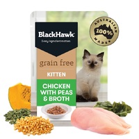 Black Hawk Cat Kitten Pouch Chicken & Peas 85g