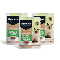 Black Hawk Cat Kitten Pouch Chicken & Peas 85g 3x Pouches