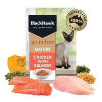 Black Hawk Mature Cat Pouch Chicken & Salmon 7+ 85g
