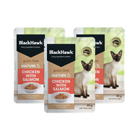 Black Hawk Mature Cat Pouch Chicken & Salmon 7+ 85g 3x Pouches