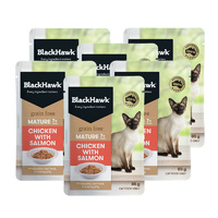 Black Hawk Mature Cat Pouch Chicken & Salmon 7+ 85g (6x Pouches)