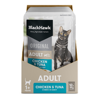 Black Hawk Adult Cat Food Pouch Chicken & Tuna in Gravy 12x85g