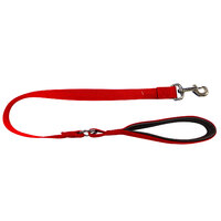 Nylon Lead Standard with Cushion Handle Red 90cm