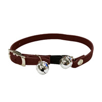 Suede Cat Collar Dual Bell Burgandy