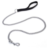 Heavy Chain Lead with Nylon Handle Black 120cm