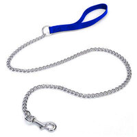 Heavy Chain Lead with Nylon Handle Blue 120cm